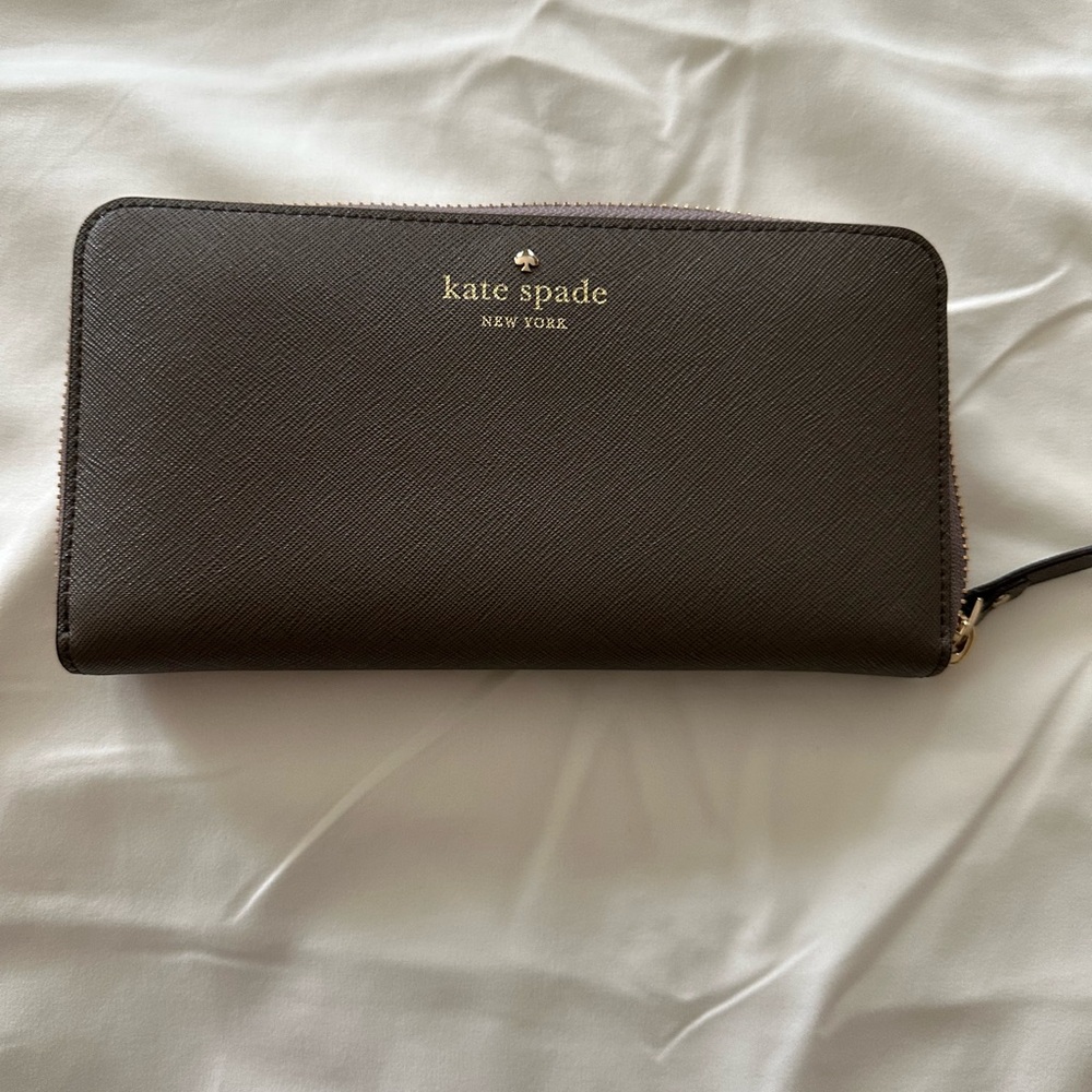 Kate Spade choco grey Zip Wallet